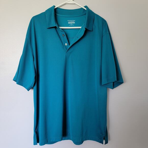 Golf Polo Performance Shirt Mens Sz XL Teal Nautical Coastal Roundtree & Yorke - Picture 3 of 9